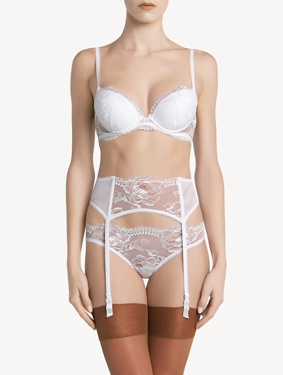 White lace suspender belt