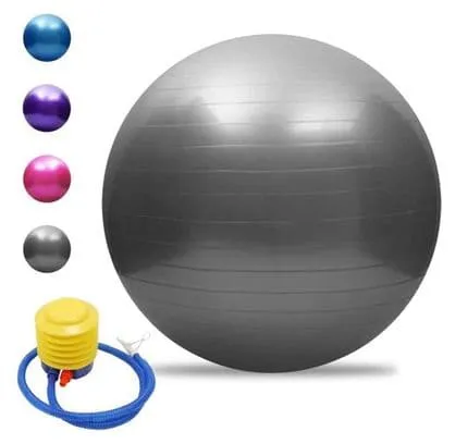 Yoga Ball Balance Ball Pilates Bar Physical Gymnastics Bar 55 cm Silver