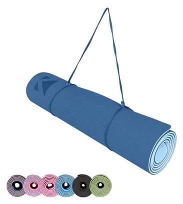 Yoga Mat Exercise Mat Fitness Mat with Strap 183 x 61 x 0.6cm Light Blue Marine