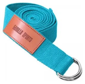 Yoga Strap 100% Cotton - Stretching Belt - Metal Buckles - 11 Colors - Blue Color